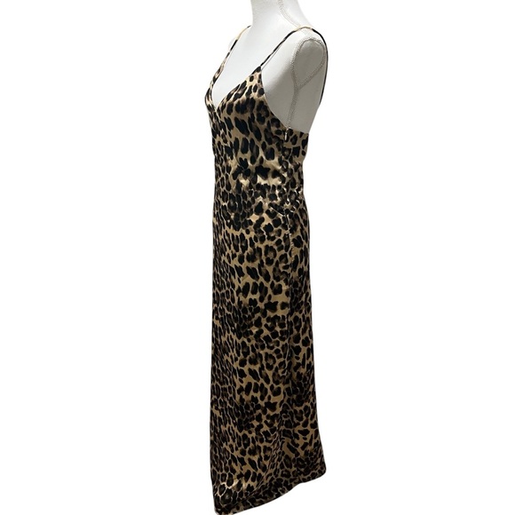 Forever 21 Super Sexy Leopard Maxi Slip‎ Strappy Date Night Dress Size Small - Picture 2 of 15